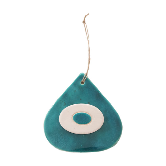 Eye Blue | White | Turquoise Tear Drop Ceramic Wall Décor