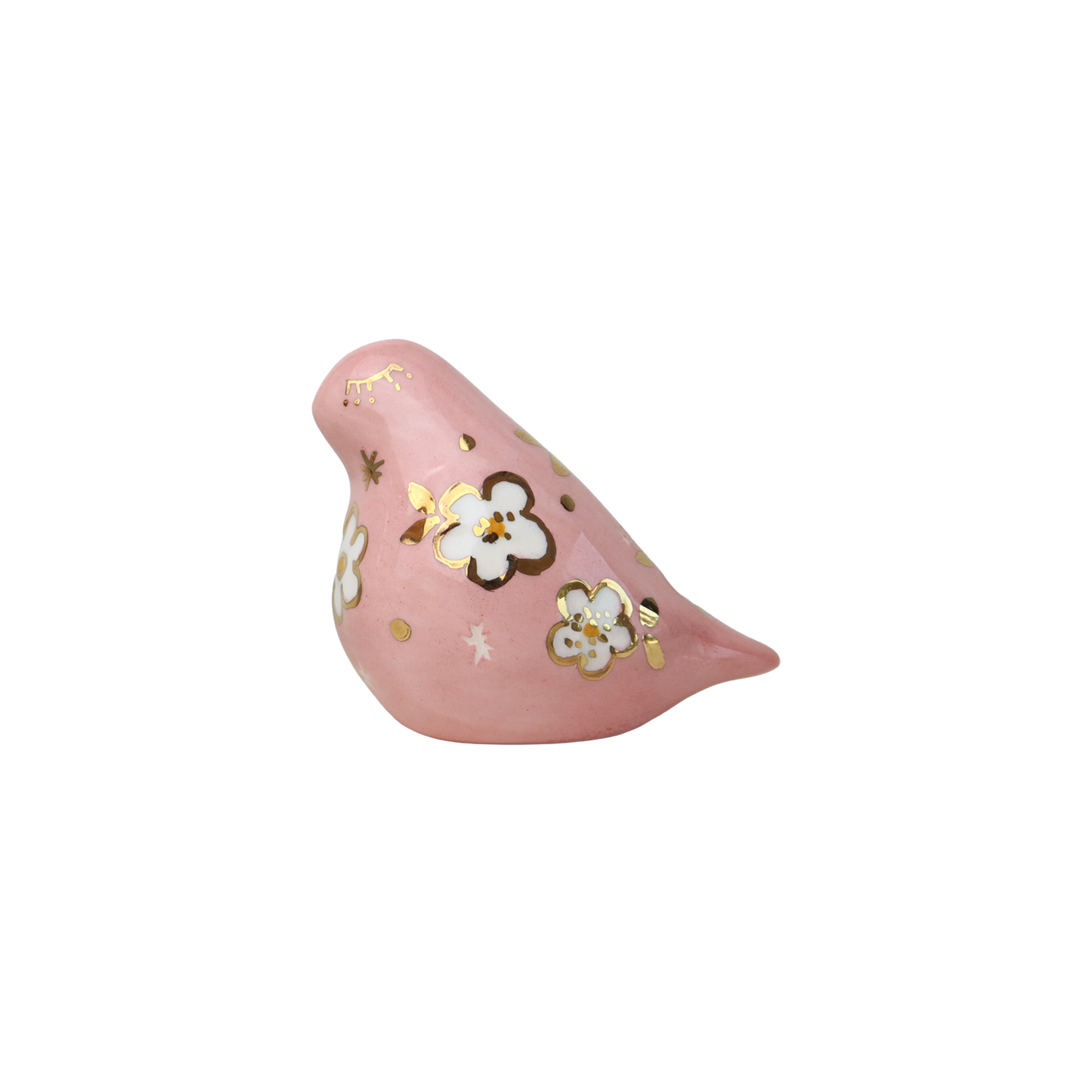 Bird Pink with white flower design B