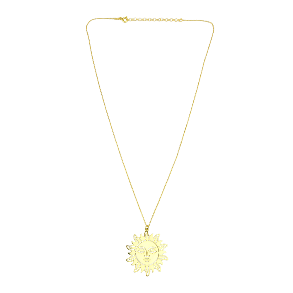 Sun face necklace