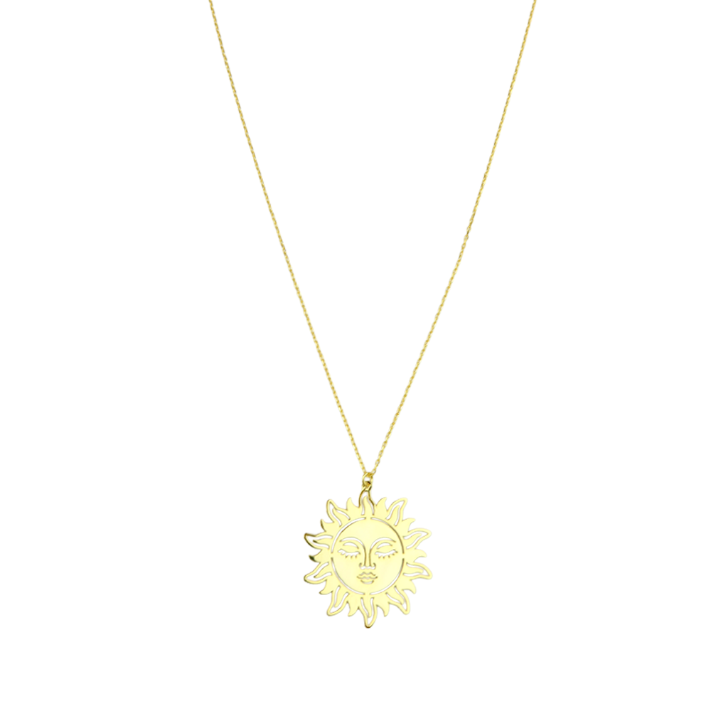 Sun face necklace