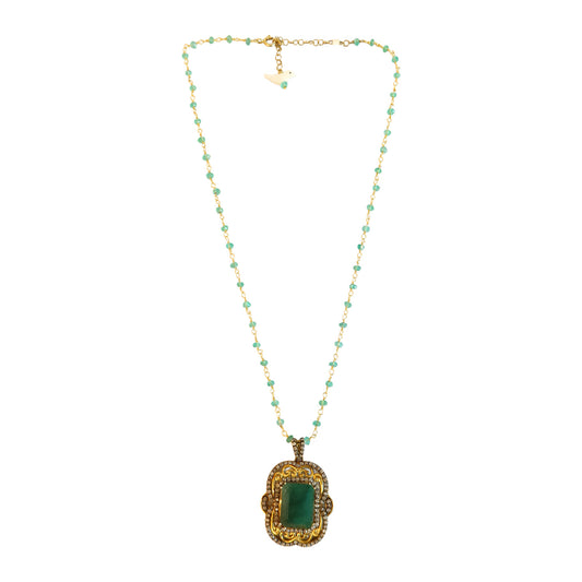 Emerald diamond necklace
