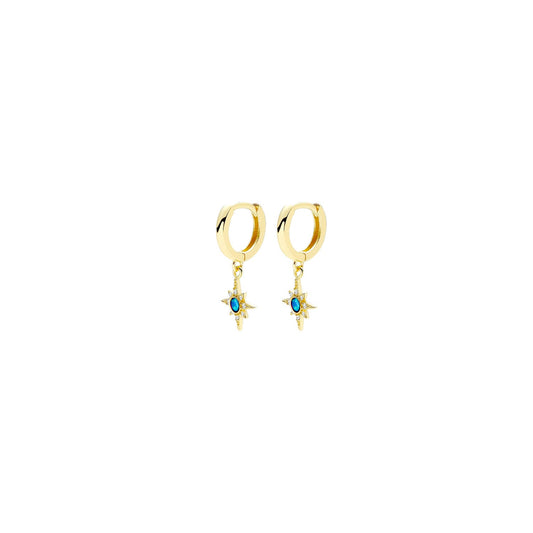 Eight Ray Star Opal Hoop Earrings Sherie Boutik