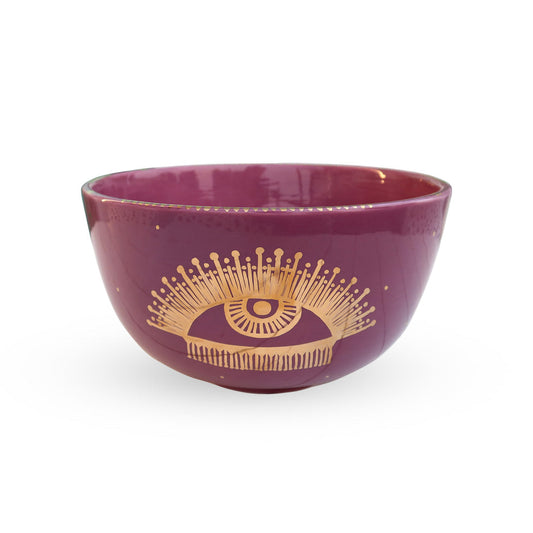 Taliah Eye Gold Ceramic Bowl Sherie Boutik