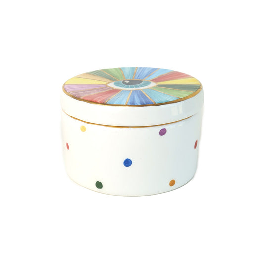 Ceramic Container Rainbow Eye Art Sherie Boutik