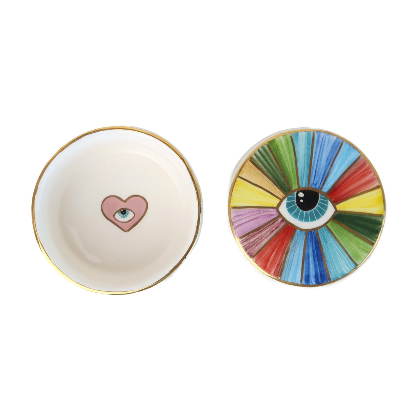 Ceramic Container Rainbow Eye Art Sherie Boutik