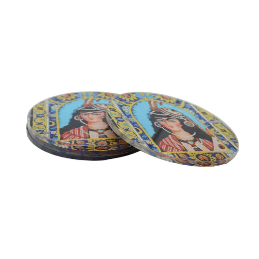 SB Qajar Queen Perspex Coasters 4 x Set Sherie Boutik