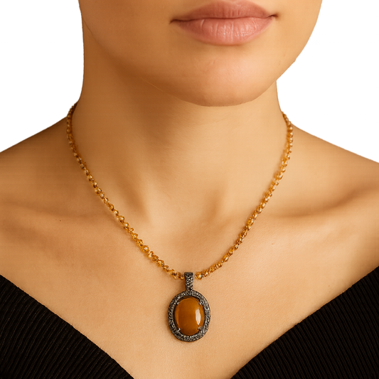 NS2380 Citrine Necklace Sherie Boutik