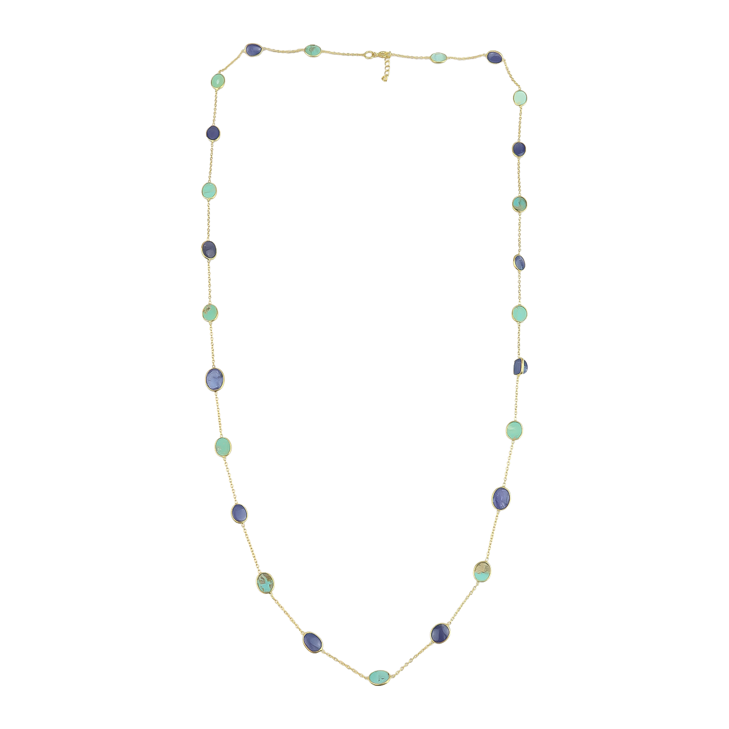 Long Necklace tanzanite /Turquoise