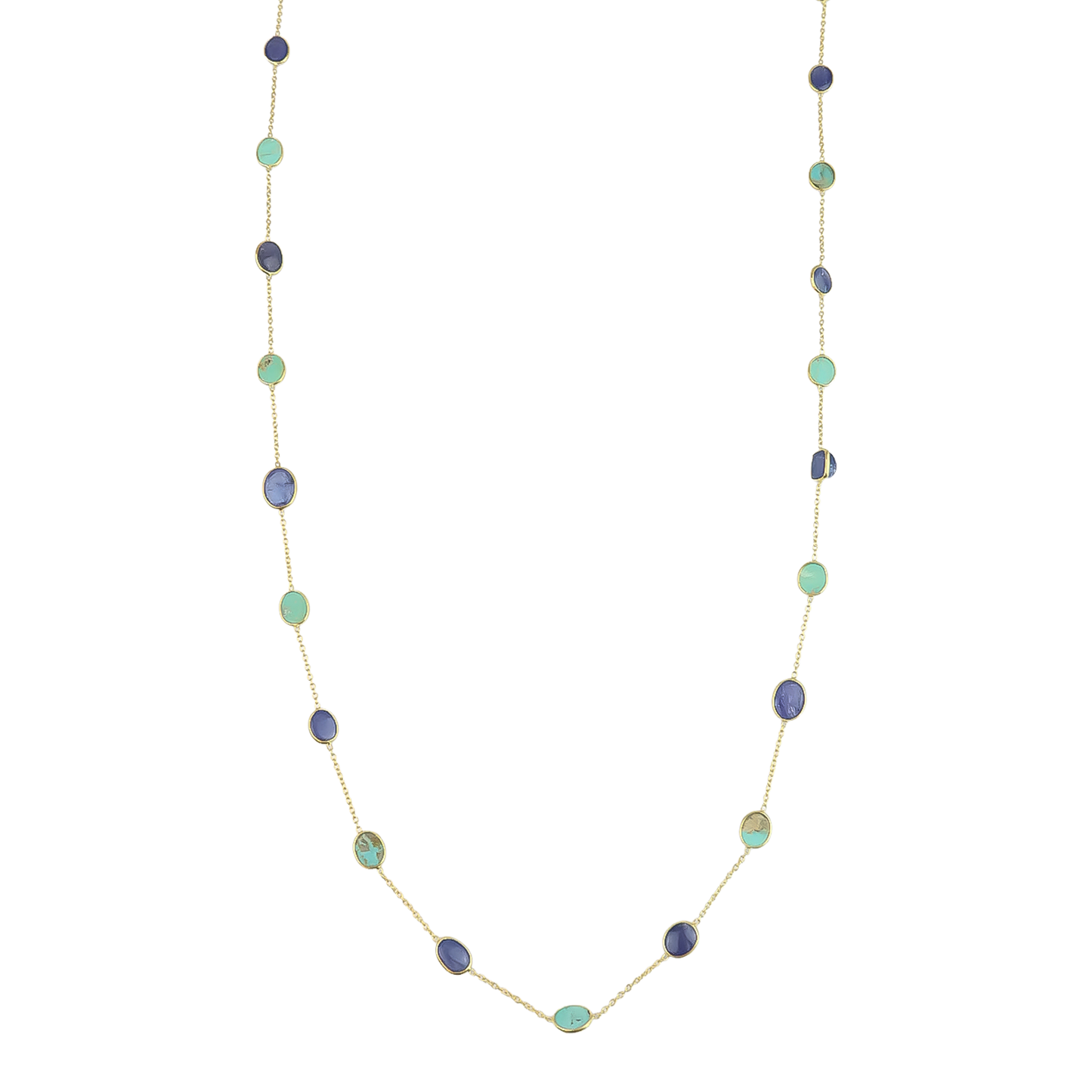 Long Necklace tanzanite /Turquoise