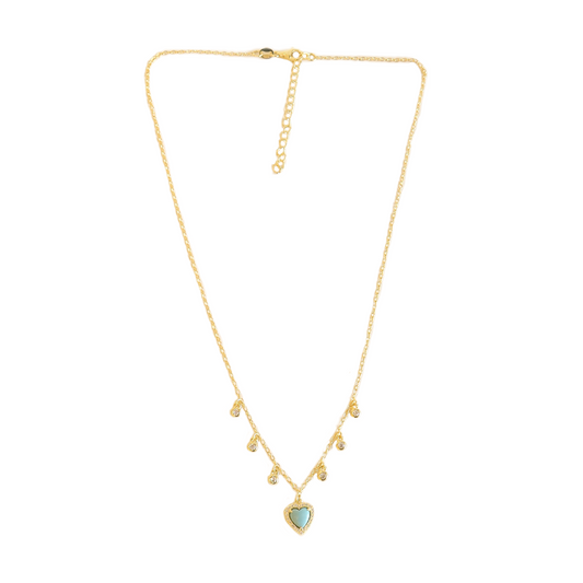 Necklace Turquoise Heart and Charms Sherie Boutik