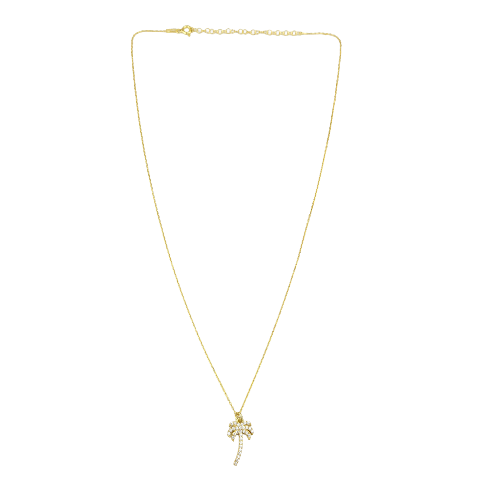 Palm tree crystal necklace