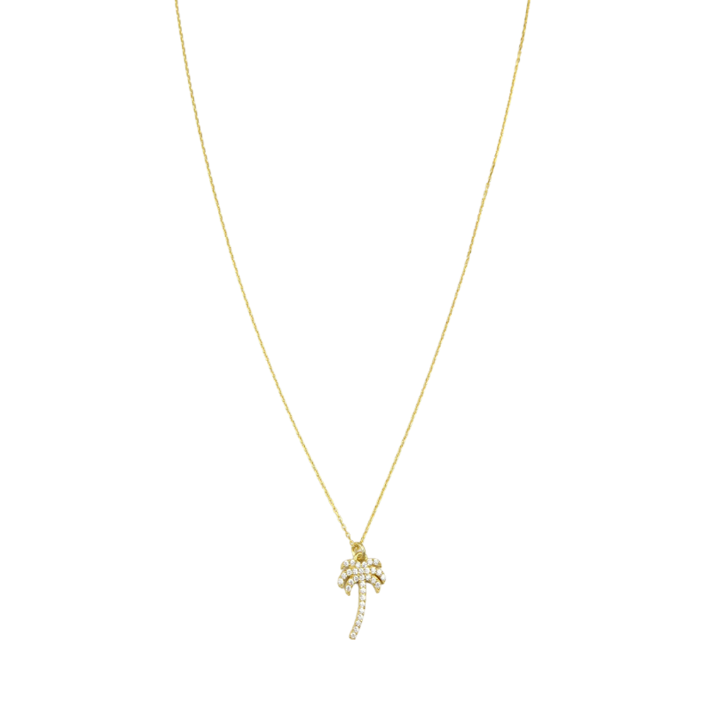 Palm tree crystal necklace