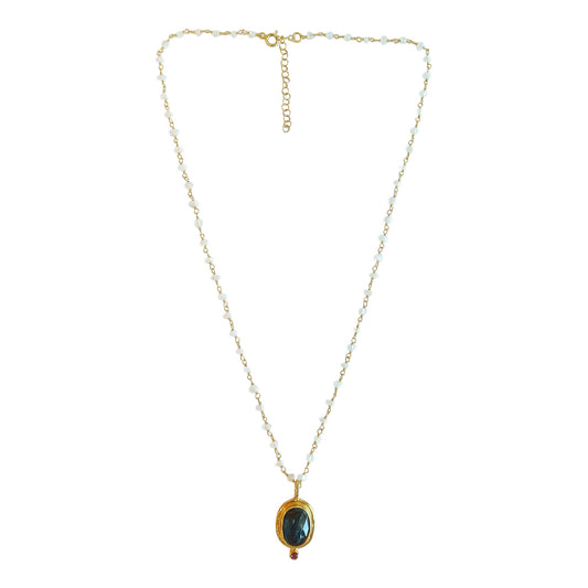 Necklace Moon stone /Tourmaline pendent NS 2523