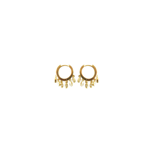 Oval Eye Hoop Charm Earrings Sherie Boutik