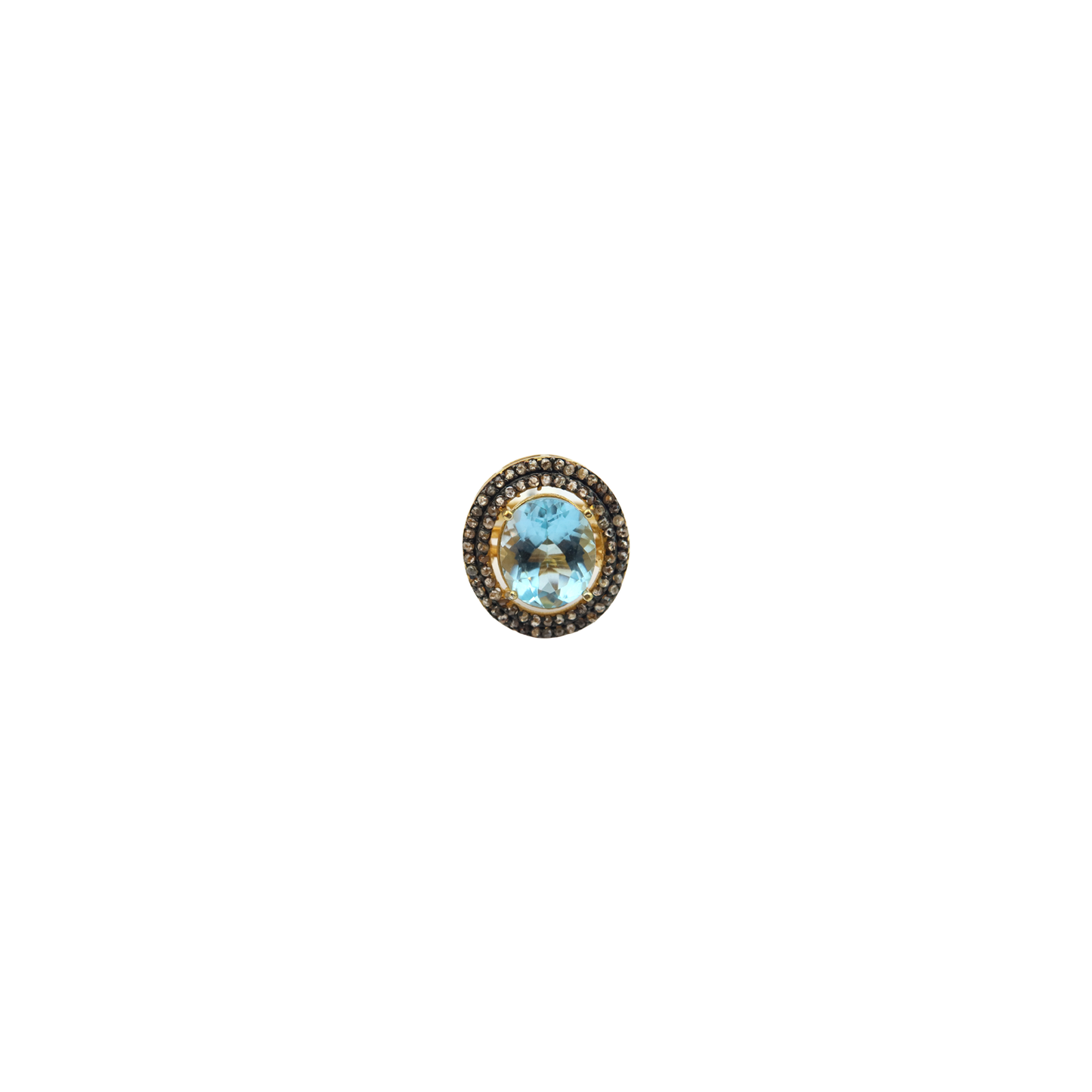 Blue Topaz & Pavé Diamond Ring