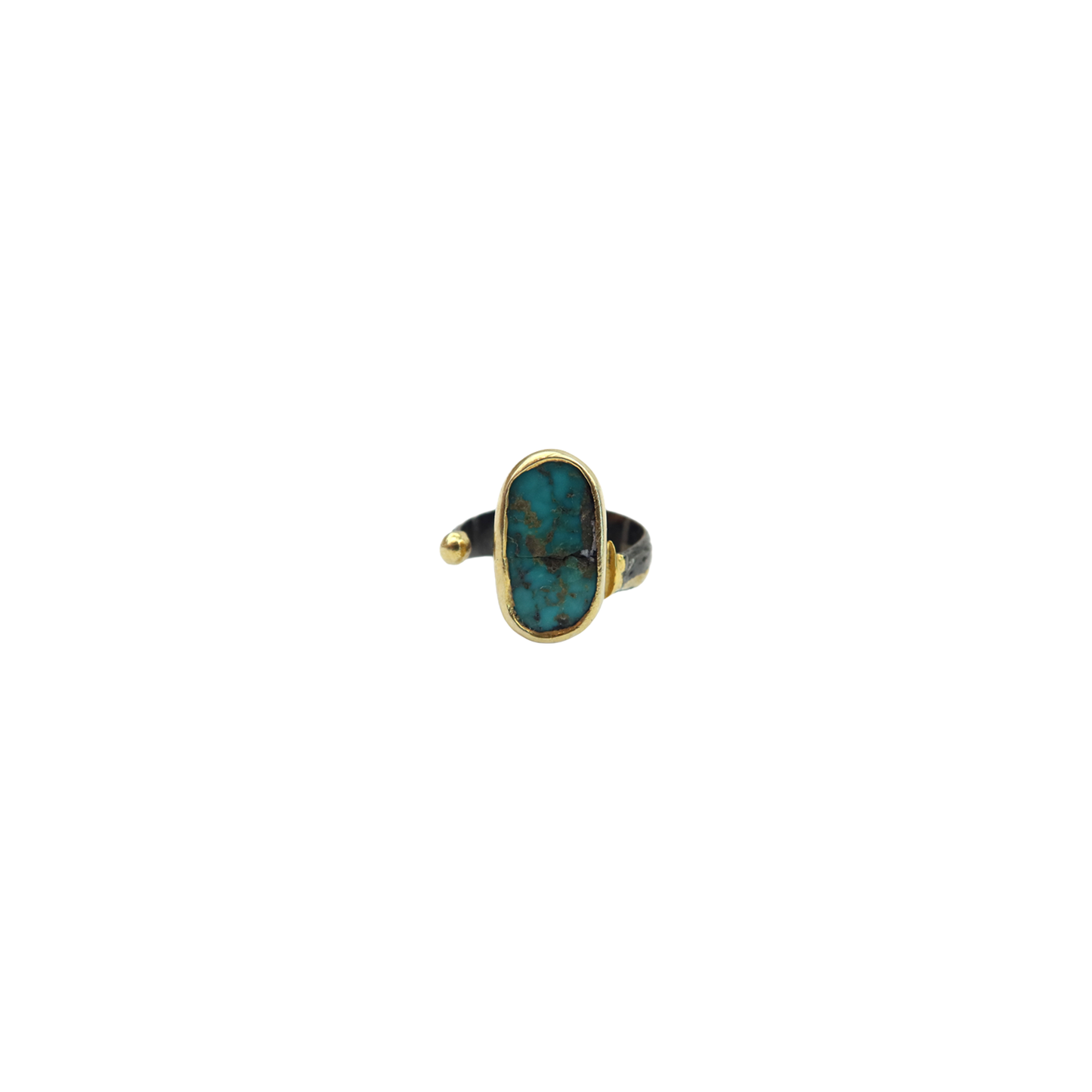 Turquoise ring oval oxidizes