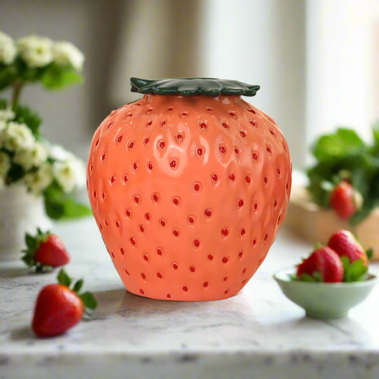 Pink Ceramic Strawberry Vase Sherie Boutik