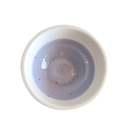 White And Purple Ceramic Bowl (Medium) Sherie Boutik