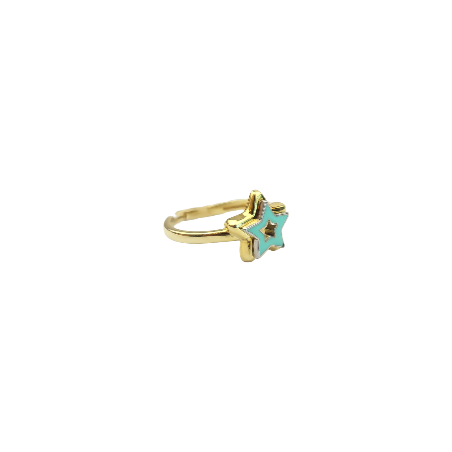 Star Turquoise Enamel Ring