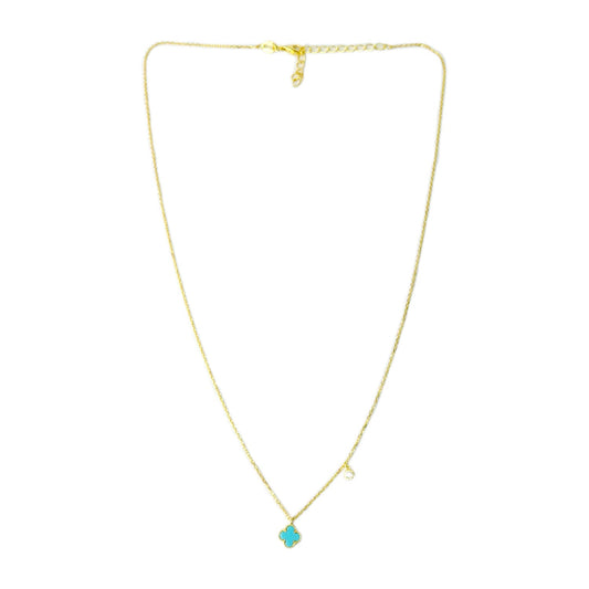 Flower Turquoise Resin & Charm Necklace Sherie Boutik