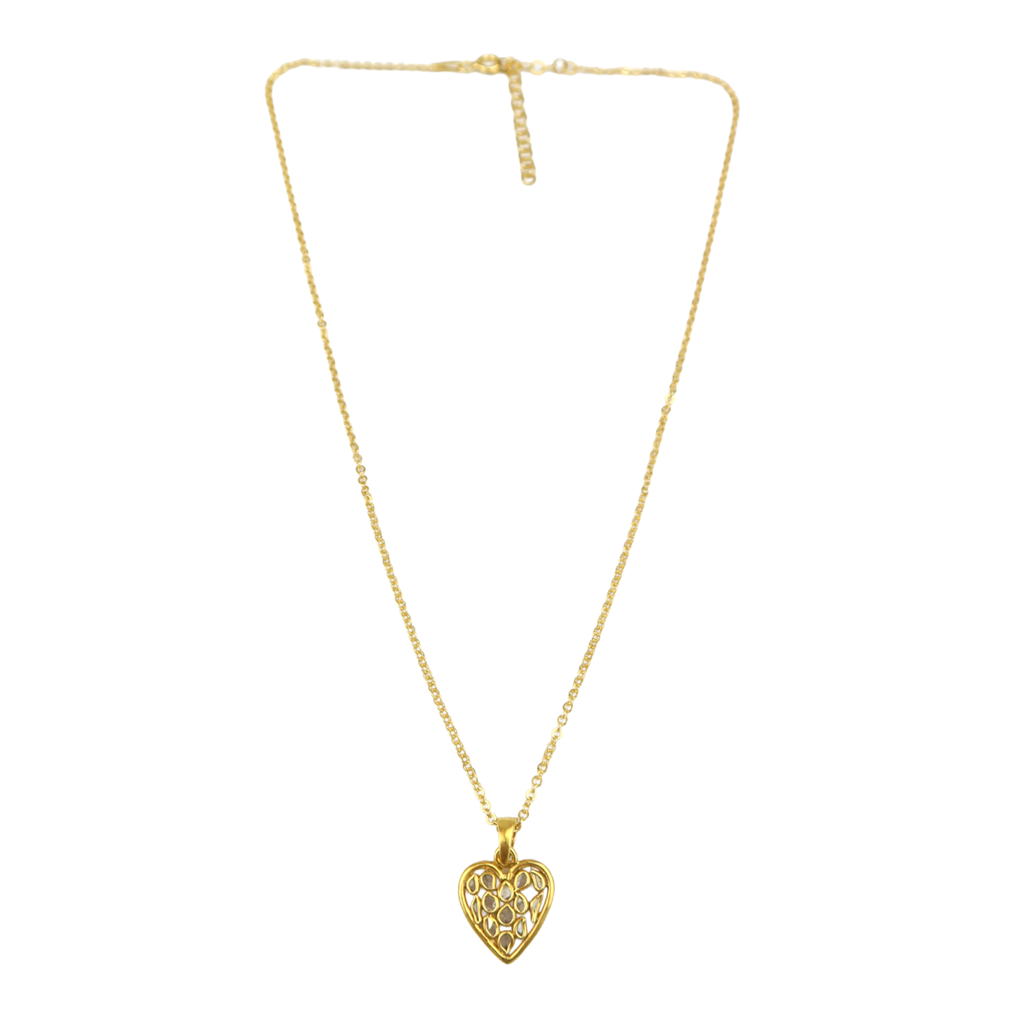 Heart pave diamond pendant necklace