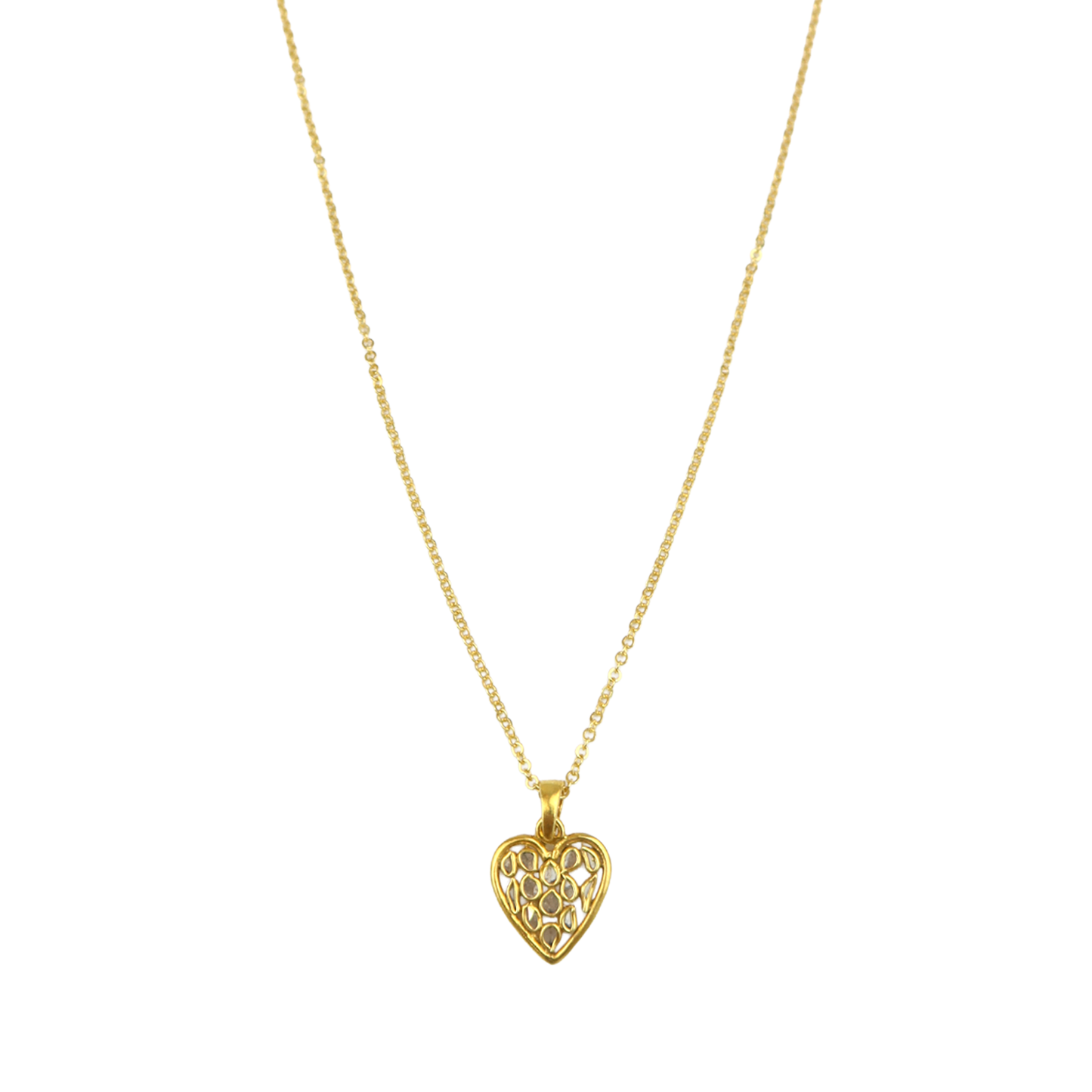 Heart pave diamond pendant necklace