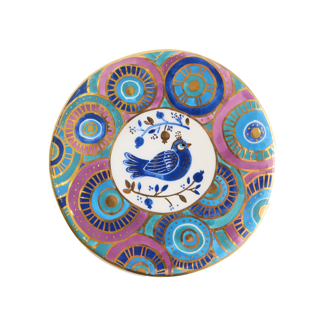 Ceramic container Bird Art
