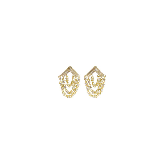 Arabesque Crystal Chain Earrings