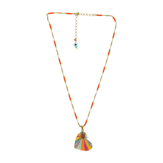 Necklace Rainbow heart pendent NS 2542