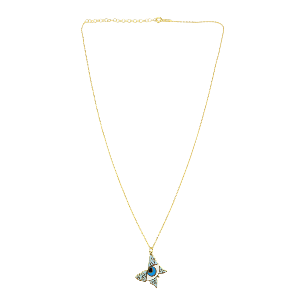 Butterfly Eye Enamel Necklace