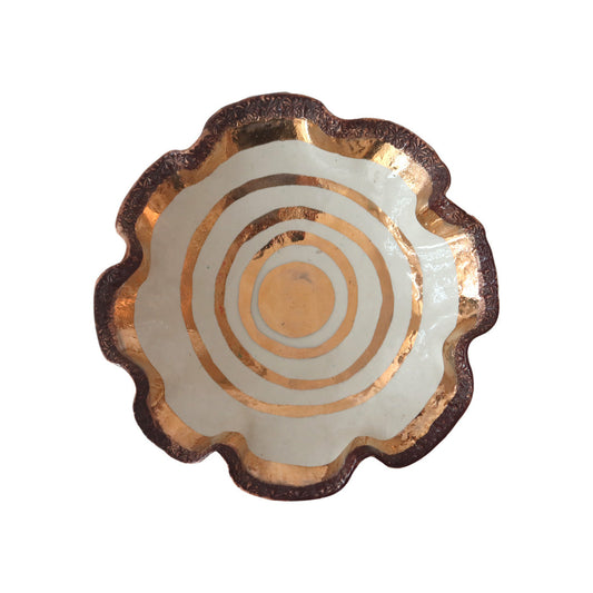 Swirling Gold Lace Ceramic Bowl Sherie Boutik