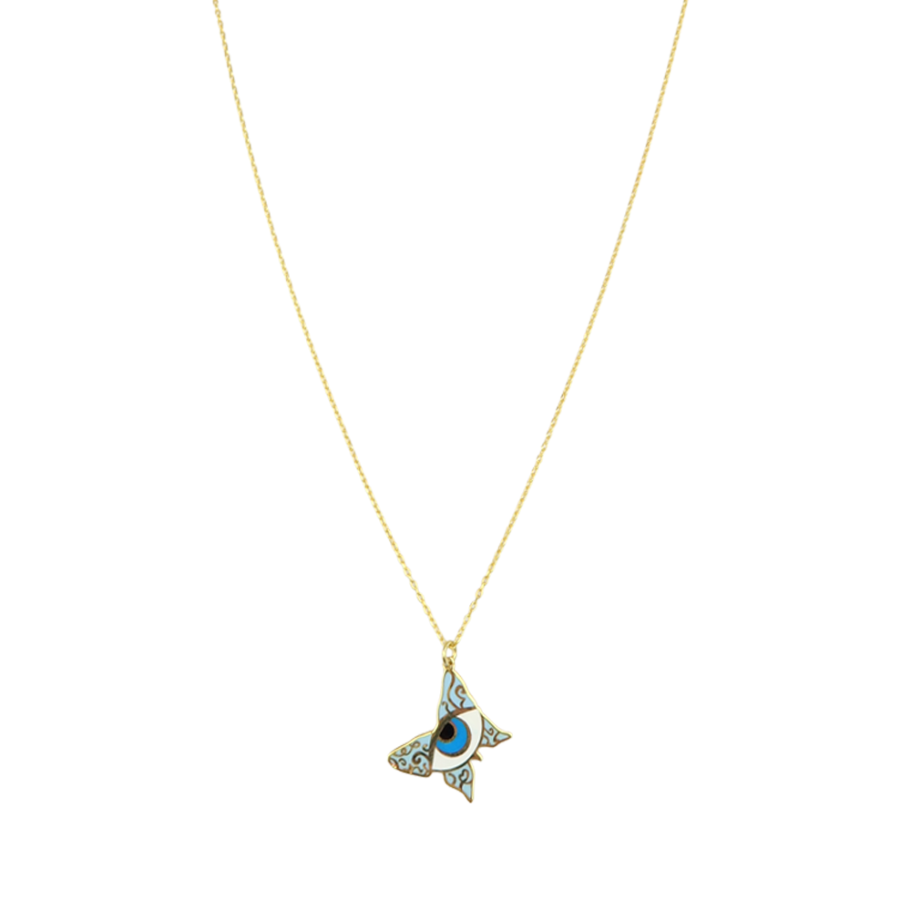 Butterfly Eye Enamel Necklace