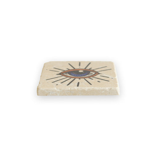 Evil Eye Natural Marble Coaster Sherie Boutik