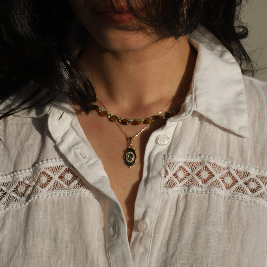 Necklace green Tourmaline Eye NS 2482