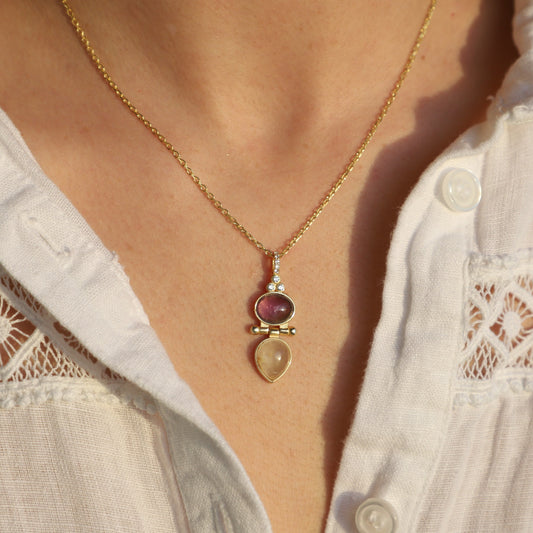 Necklace 2 stone NS 2485