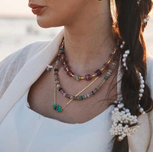 Green Aget Necklace Sherie Boutik