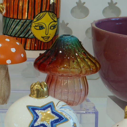 mushroom vase red and green Sherie Boutik