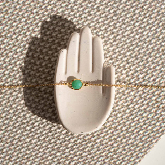 Chrysoprase Single Stone Bracelet Sherie Boutik