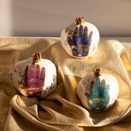 Green Khamsa Pomegranate