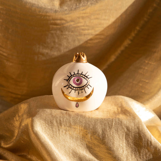 Lilac Eye & Gold Cresent Pomegranate Sherie Boutik