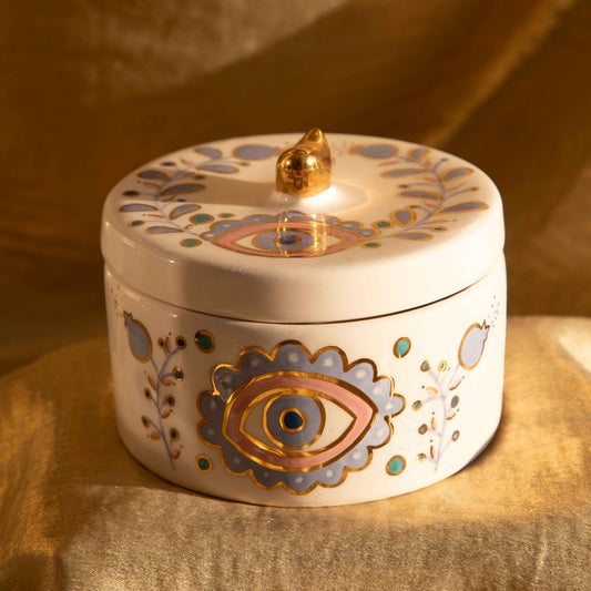 Pink Garden Storage Box Gold 3d Bird Lid Sherie Boutik