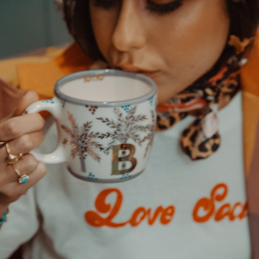 B Alphabet Palm Tree Mug Sherie Boutik