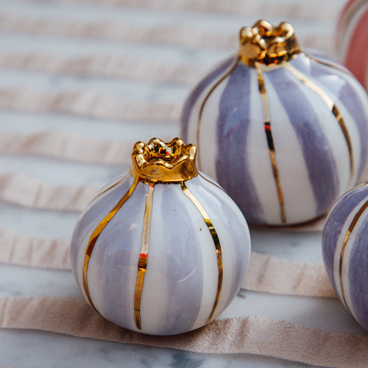 Purple with golden line pome Sherie Boutik