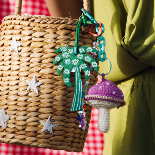 Green leather palm tree wall decor Sherie Boutik