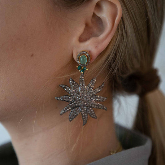 Moon And Star Diamond Earrings Sherie Boutik