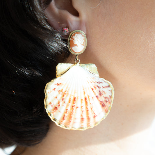 Cameo Shell Earrings Sherie Boutik