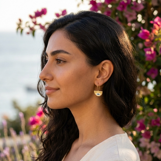 Semi Circle Eye Hook Earrings