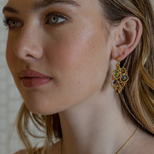 Multi Stone Heaven Branch Earrings Sherie Boutik