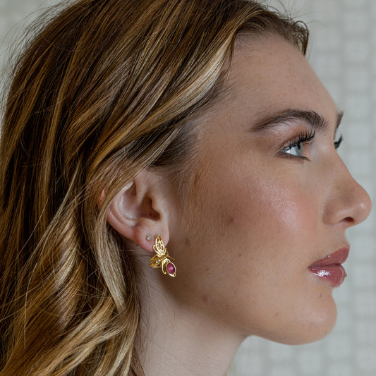 Tourmaline Honey Bee Earrings Sherie Boutik