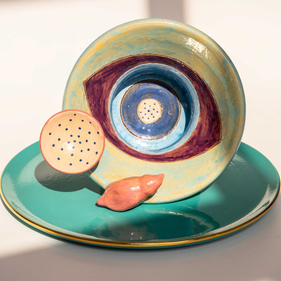 Purple Hue Bird Seed Clay Bowl by Aliya Pottery x Sherie Boutik Sherie Boutik